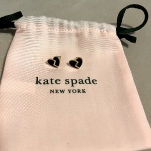 Black & Gold Heart Kate Spade Earrings